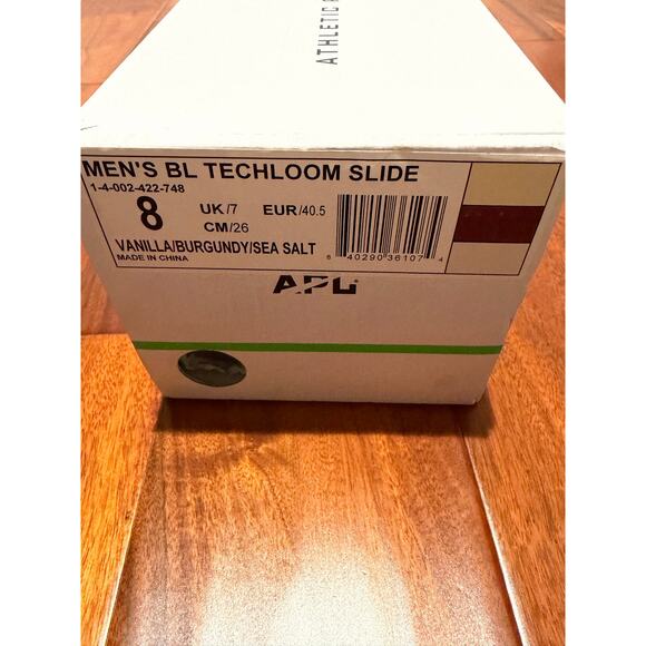 New men’s APL techloom vanilla burgundy sea salt size sandals slides 8